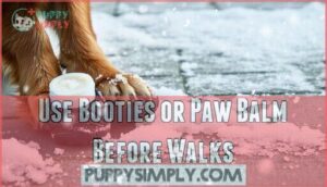 use booties or paw balm before walks
