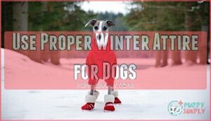 use proper winter attire for dogs