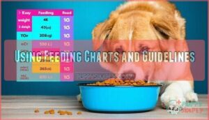 using feeding charts and guidelines