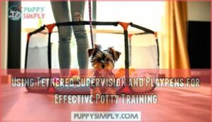 using tethered supervision and playpens for effective potty training