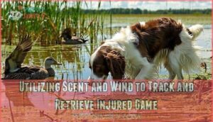 utilizing scent and wind to track and retrieve injured game