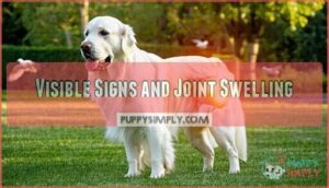 visible signs and joint swelling