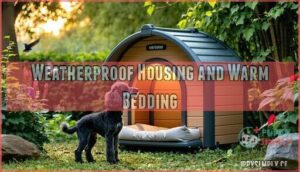 weatherproof housing and warm bedding