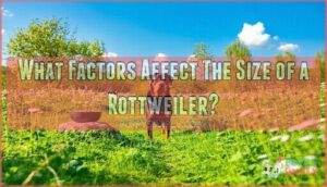 what factors affect the size of a rottweiler