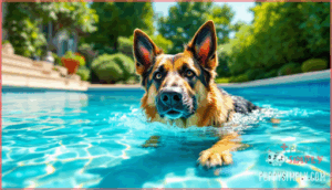 can a german shepherd swim in the pool