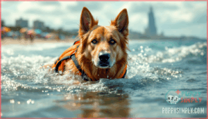 can german shepherds swim in the ocean