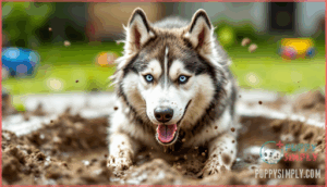 common reasons huskies dig in water