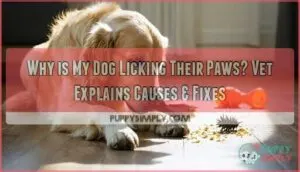 dog licking paws