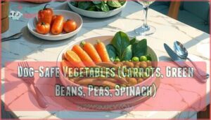 dog-safe vegetables (carrots, green beans, peas, spinach)