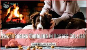 encouraging cuddling in border collies