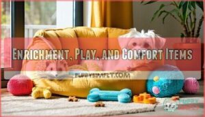 enrichment, play, and comfort items