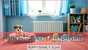 gather supplies and puppy essentials