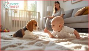 having an infant and a puppy