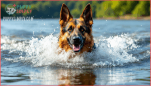 how fast can a german shepherd swim