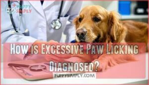 how is excessive paw licking diagnosed