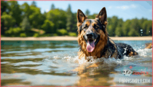 how long can a german shepherd swim