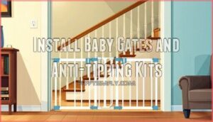 install baby gates and anti-tipping kits