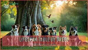 lifespan table by breed