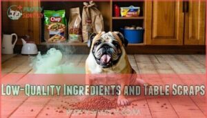 low-quality ingredients and table scraps