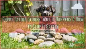 puppy eating stones