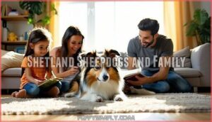 shetland sheepdogs and family