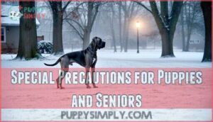 special precautions for puppies and seniors