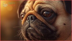 distinctive flat face and wrinkled features