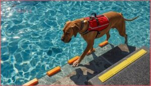 familiarizing with pool exits and steps