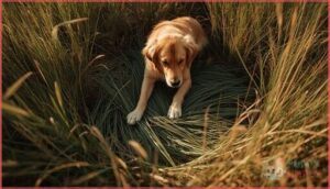 flattening grass or bedding