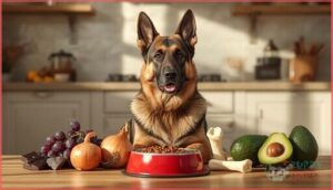 foods to avoid in a german shepherd raw diet