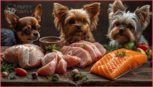 high-quality animal proteins (chicken, turkey, salmon) high-quality animal proteins (chicken, turkey, salmon)