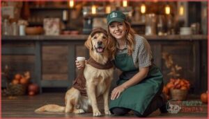 matching owner and dog costumes (barista & puppuccino, batman & robin, reindeer team)