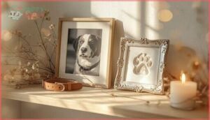 placing a favorite photo, collar, or paw print placing a favorite photo, collar, or paw print