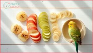 safe fruits (apples, bananas)
