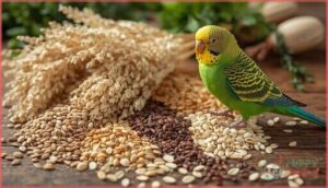 seeds and grains in a parakeet’s diet