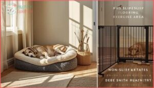 setting up a sleeping and exercise area