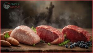 single protein sources (e.g., turkey, beef, venison)