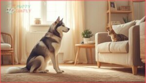 training techniques for husky-cat harmony