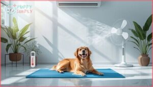 using fans, air conditioning, and cooling mats using fans, air conditioning, and cooling mats