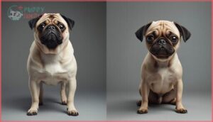 comparison to standard pug appearance comparison to standard pug appearance