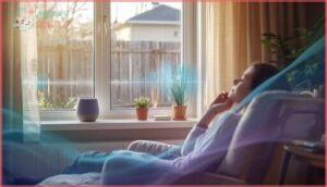 employing white noise or calming music employing white noise or calming music