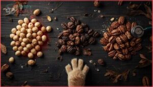 nuts to avoid (macadamia, black walnuts, pecans)