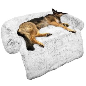 Calming Dog Bed Fluffy Plush B09GJLCWLJ