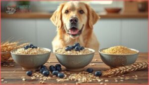 nutritious grain options (oatmeal, brown rice, quinoa) nutritious grain options (oatmeal, brown rice, quinoa)