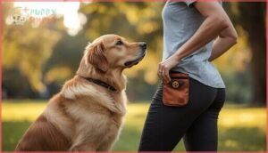 positioning the treat pouch for training positioning the treat pouch for training