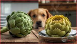 raw vs. cooked artichokes raw vs. cooked artichokes