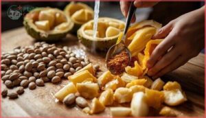 removing seeds and rind removing seeds and rind