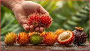 selecting ripe rambutan selecting ripe rambutan