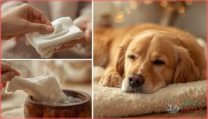 using unscented baby wipes or warm cloths using unscented baby wipes or warm cloths