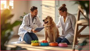 consulting with a veterinarian consulting with a veterinarian